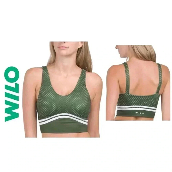 🆕WILO Contour Polka Dot Striped Padded Sports Bra/Top L🆕 - Picture 1 of 10